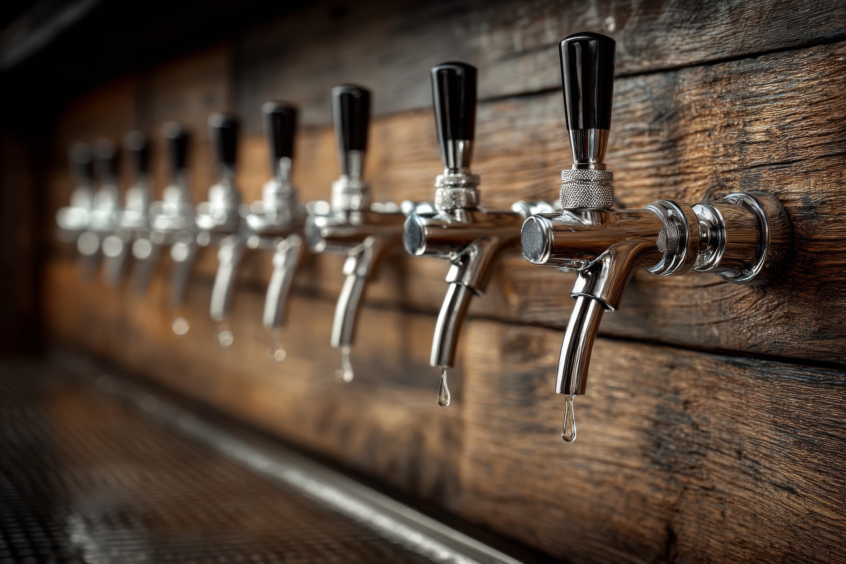 Self-serve beer wall with 12 taps
